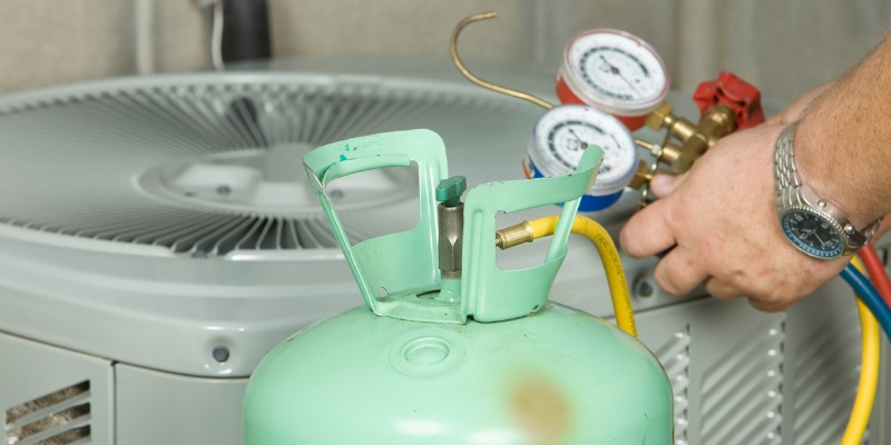 HVAC gas cylinder pressure reading